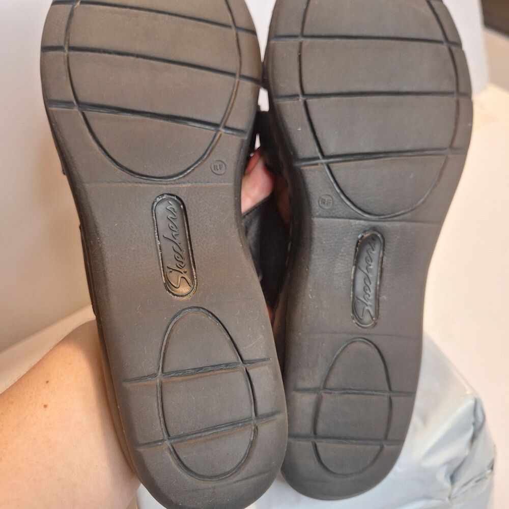 Sketchers Passenger Luxe Foam Black Leather Women's Sandals.  Size 10 - Picture 9 of 12
